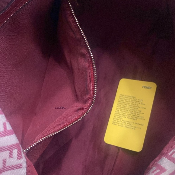 Fendi Vintage Mama Baguette Zuchino Beige Red Shoulder Bag - Picture 8 of 12